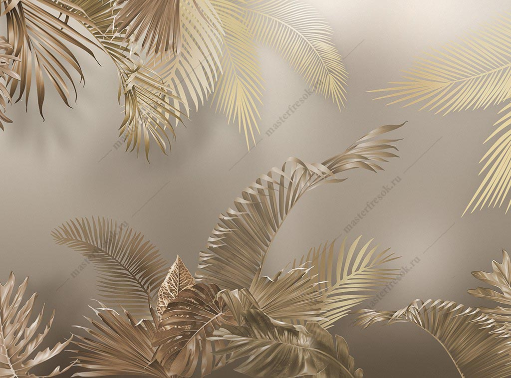 Фотообои Золотые пальмовые ветви